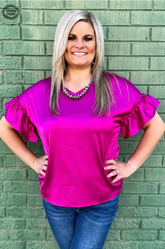 The Downtown Darling Top - Berry